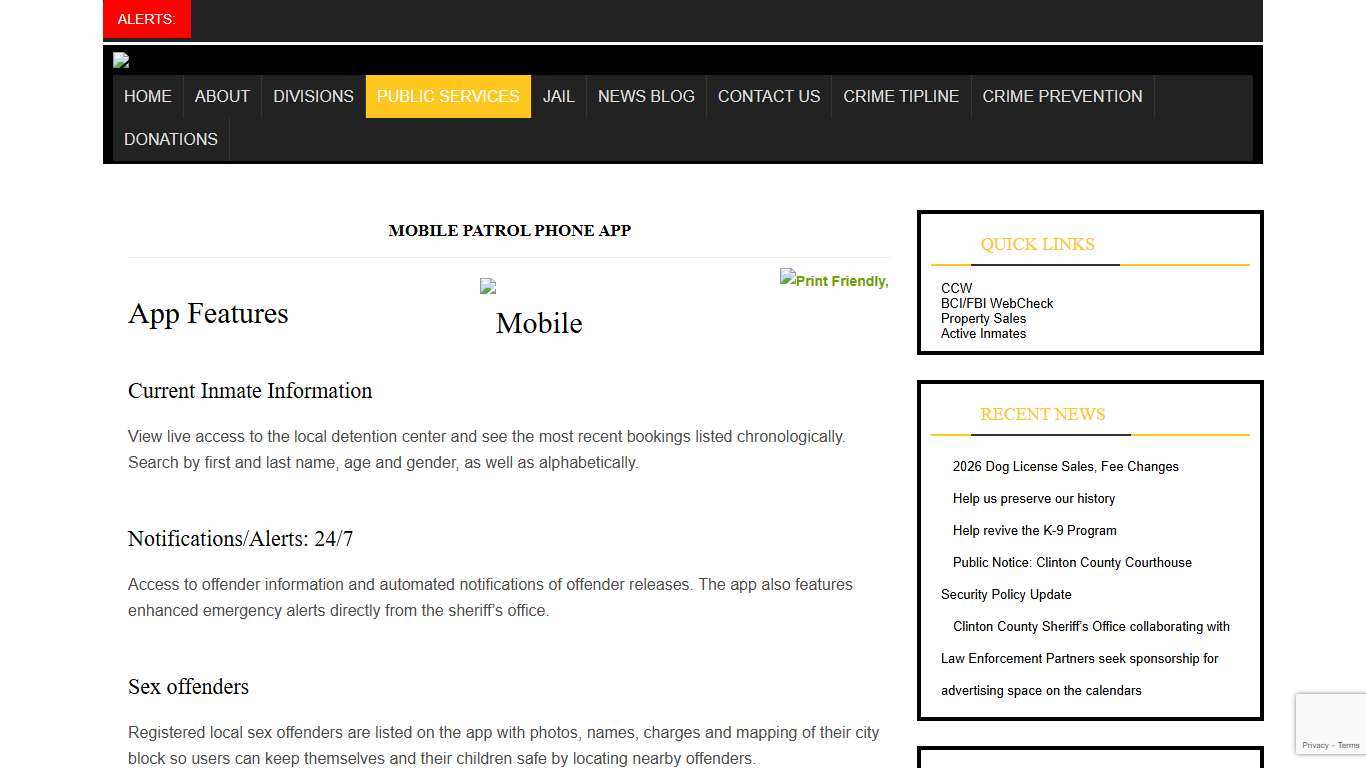 Mobile Patrol Phone App Clinton County Sheriff's Office